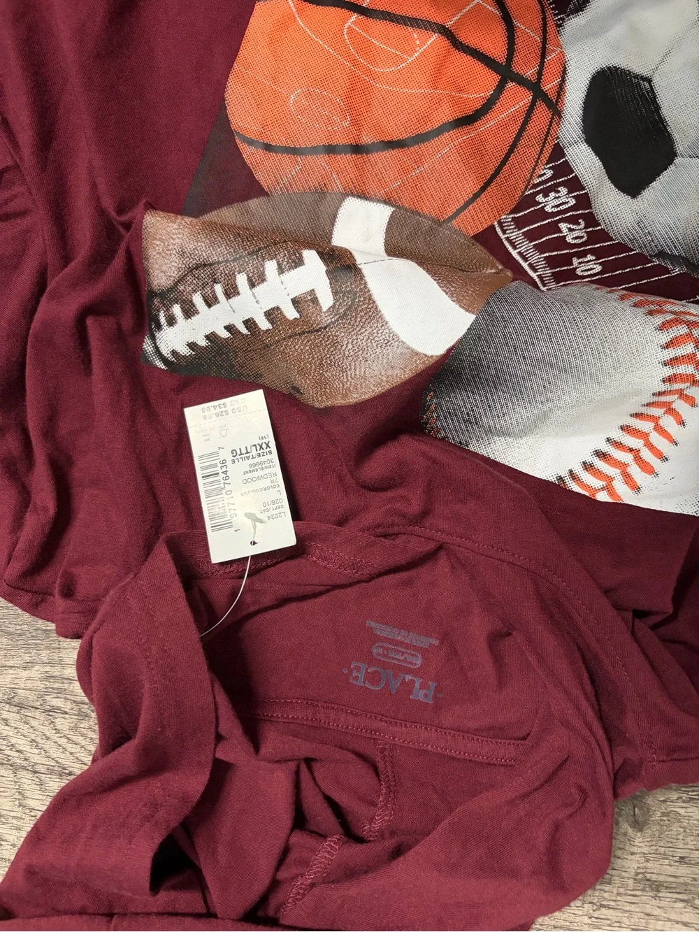 The Children's Place Maroon Sports Graphic Hoodie Shirt